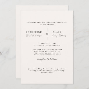 Simply Us Light Champagne Website Wedding II Invitation