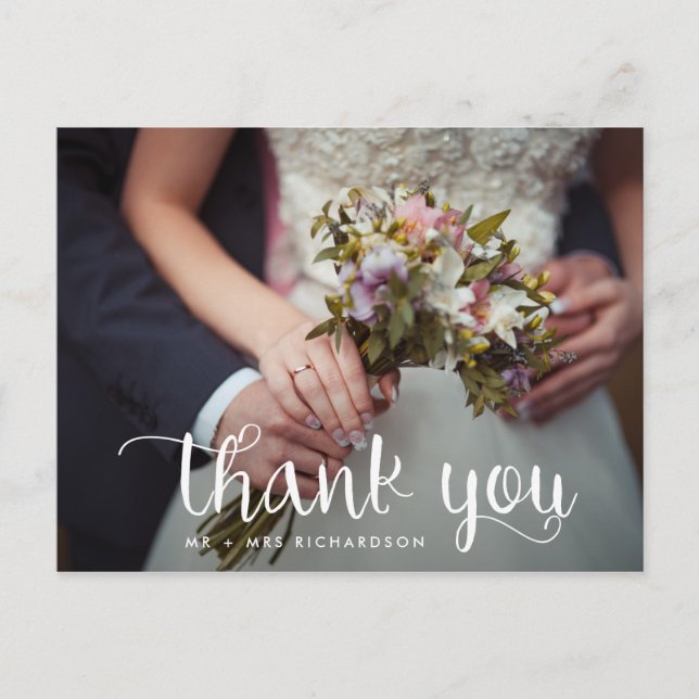 Simply Whimsical | Wedding Photo Thank You Postcard (Front)