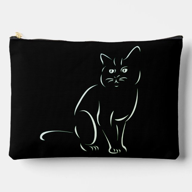 Simply White Kitty Cat Accessory Pouch (Front)