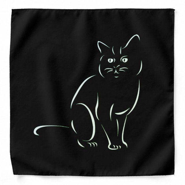 Simply White Kitty Cat Bandana (Front)