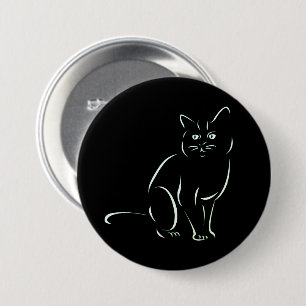 Simply White Kitty Cat Button