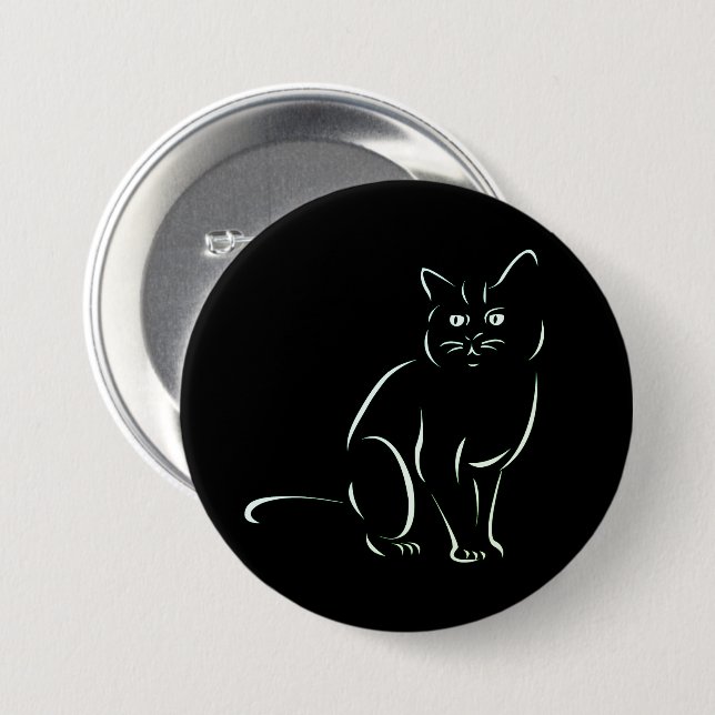 Simply White Kitty Cat Button (Front & Back)