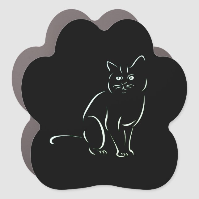 Simply White Kitty Cat Car Magnet (Front)