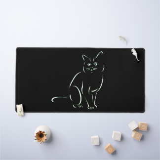 Simply White Kitty Cat Desk Mat