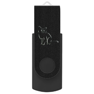 Simply White Kitty Cat Flash Drive
