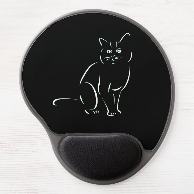Simply White Kitty Cat Gel Mouse Pad (Front)