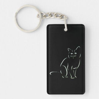 Simply White Kitty Cat Keychain