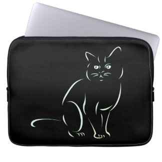 Simply White Kitty Cat Laptop Sleeve