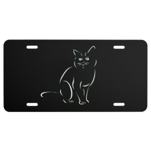 Simply White Kitty Cat License Plate