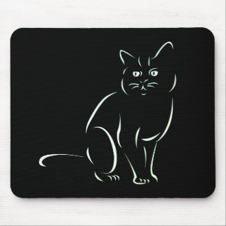 Simply White Kitty Cat Mouse Pad