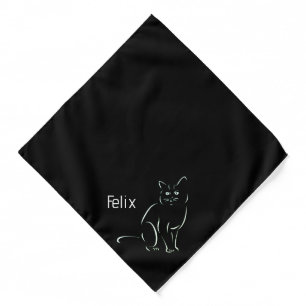 Simply White Kitty Cat Name Bandana