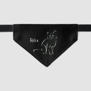 Simply White Kitty Cat name Pet Bandana Collar
