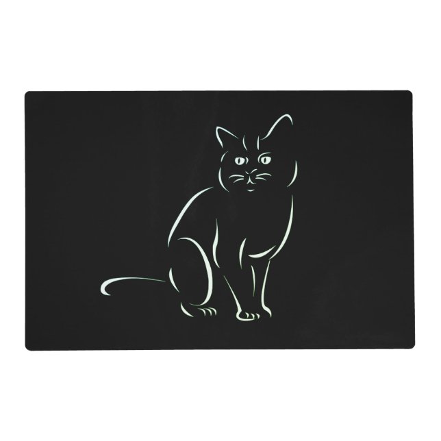 Simply White Kitty Cat Placemat (Front)