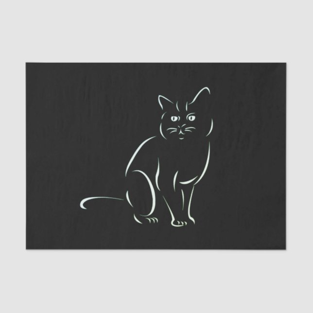 Simply White Kitty Cat Tissue Paper (Front)