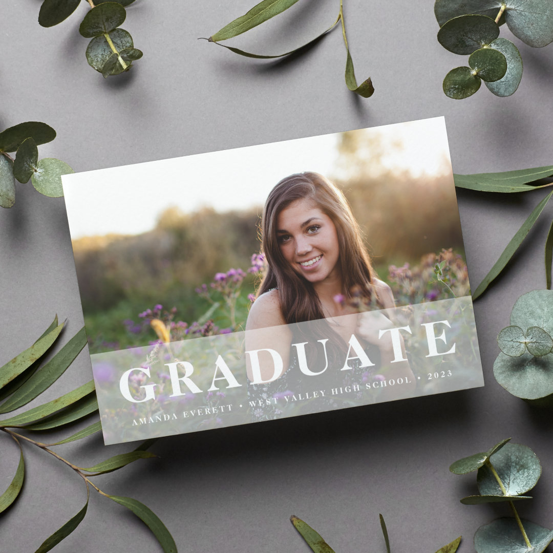 Simply White | Photo Graduation Announcement Card