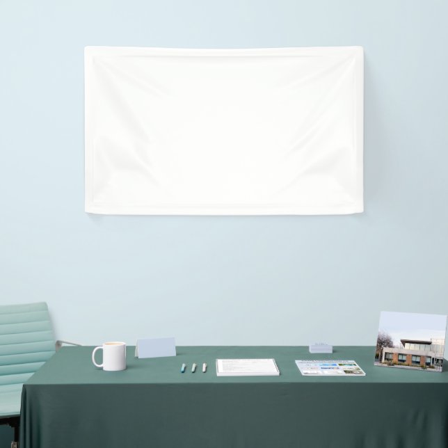 Simply White Solid Color Personalize It Custom Banner (Tradeshow)