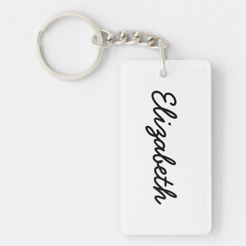 Simply White Solid Color Personalize It Custom Keychain Simply White Solid Color Personalize It Custom Keychain