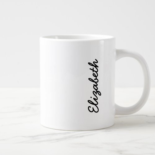 Simply White Solid Color Personalize It Custom Large Coffee Mug