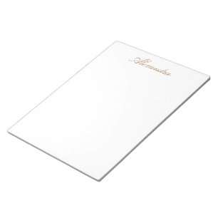 Simply White Solid Color Personalize It Custom Notepad