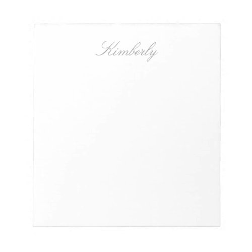 Simply White Solid Color Personalize It Custom Notepad