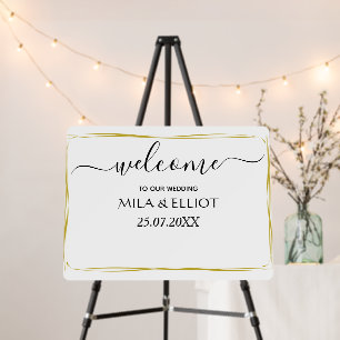 Simply white with a gold border foam board