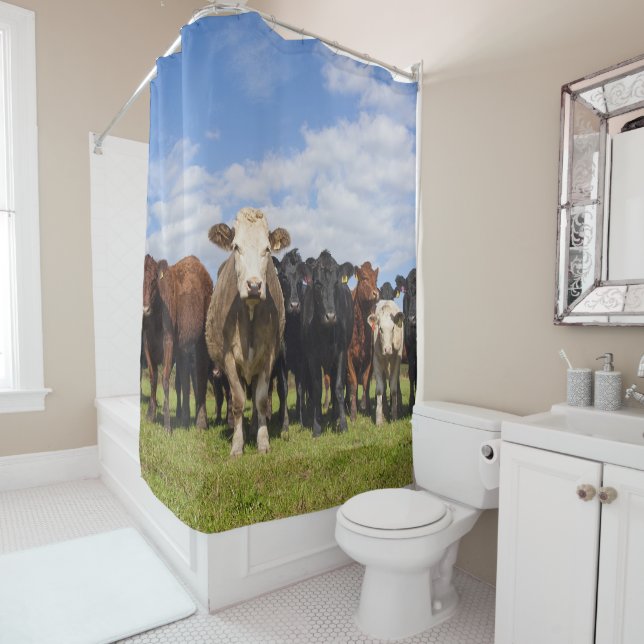 Simply - WUT? yes these are cows Shower Curtain (In Situ)