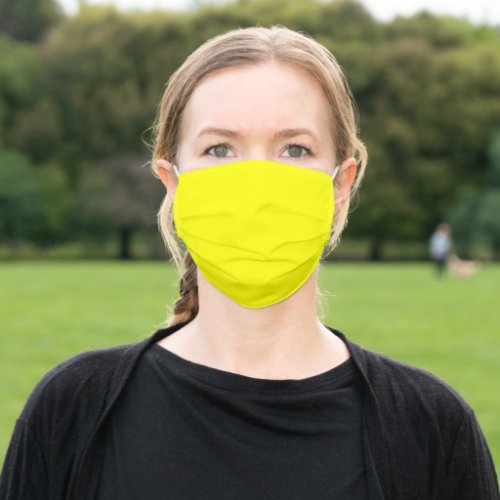 Simply Yellow Solid Color Customize It COVID19 Adult Cloth Face Mask