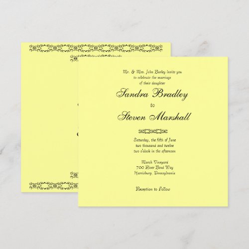 Simply Yellow Wedding Invitation
