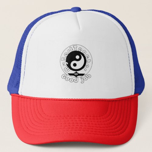 Simply  Yin Yang My Best Teacher Monogrammed Trucker Hat