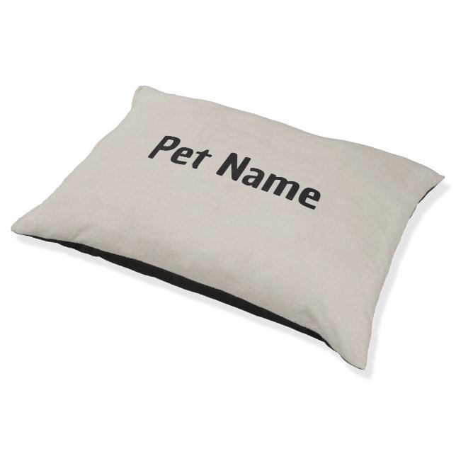 Simply Your Pet's Name Personalized Beige Pet Bed (Angled)