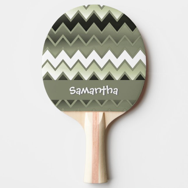 Simply ZigZag – Olive Green Ping-Pong Paddle (Front)