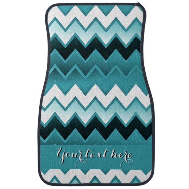 Simply ZigZag - Teal Car Floor Mat (Front)
