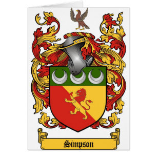 Simpson Crest - Coat of Arms Cards