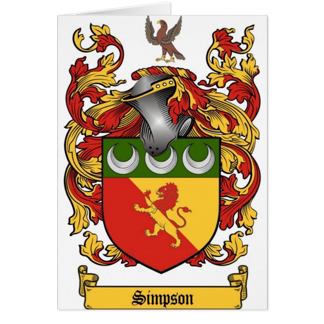Simpson Crest - Coat of Arms Cards (Front)