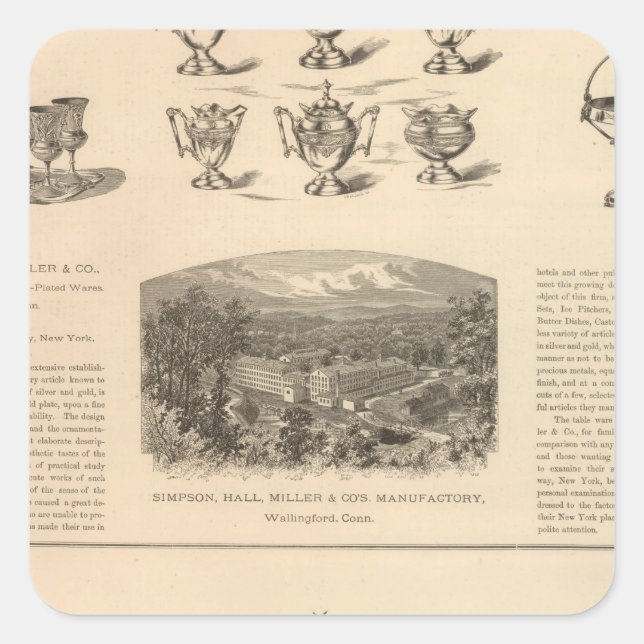 Simpson, Hall, Miller and Traveler's Company Square Sticker (Front)