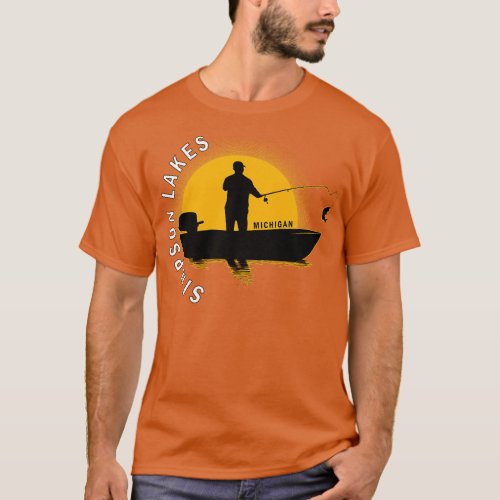 Simpson Lakes Fishing Michigan Sunrise T_Shirt