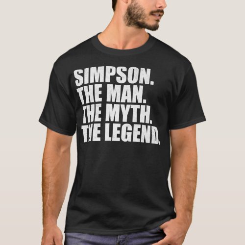SimpsonSimpson Family name Simpson last Name Simps T_Shirt