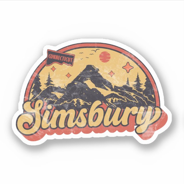 Simsbury, Connecticut Sticker (Front)