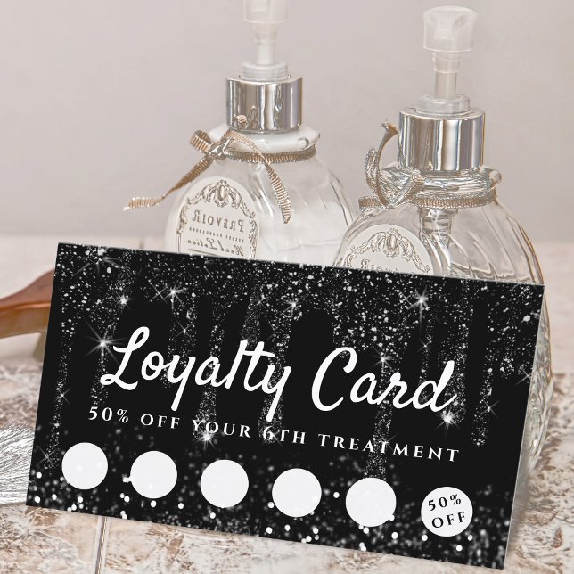 simulated black glitter loyalty card (Creator Uploaded)