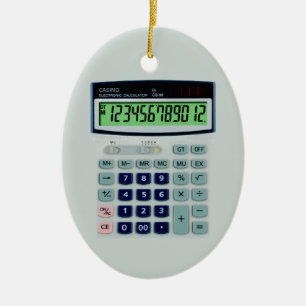 Simulated Calculator Ceramic Ornament