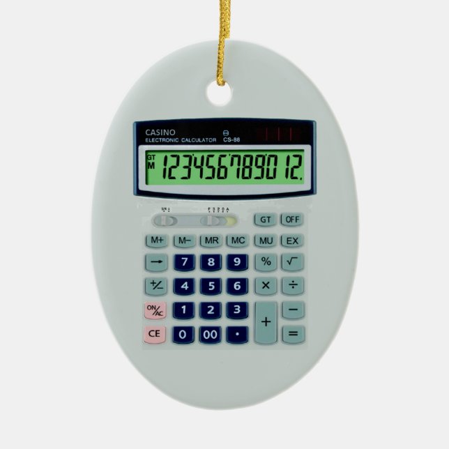 Simulated Calculator Ceramic Ornament (Front)