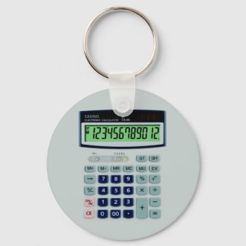 Simulated Calculator Keychain by pixelholic at Zazzle