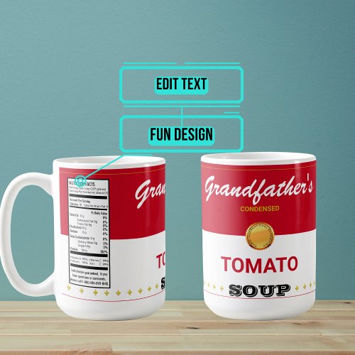 Simulated Can of Soup Funny Coffee Mug