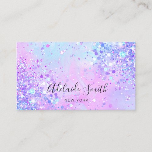 simulated chunky glitter business card