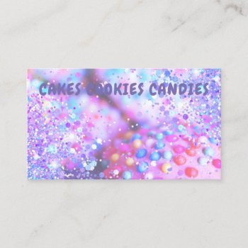 Simulated Chunky Glitter Cookies Bakery Business  Business Card by funnycutemonsters at Zazzle