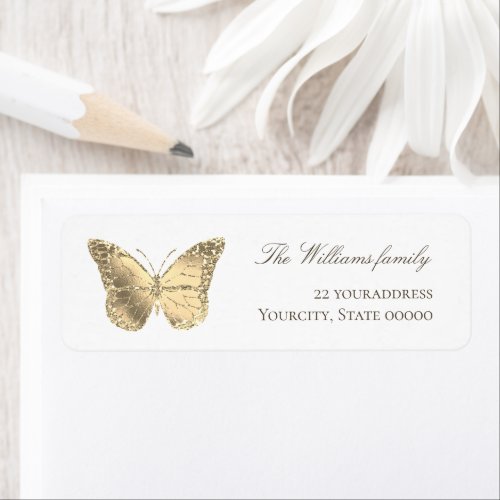 simulated foil butterfly label