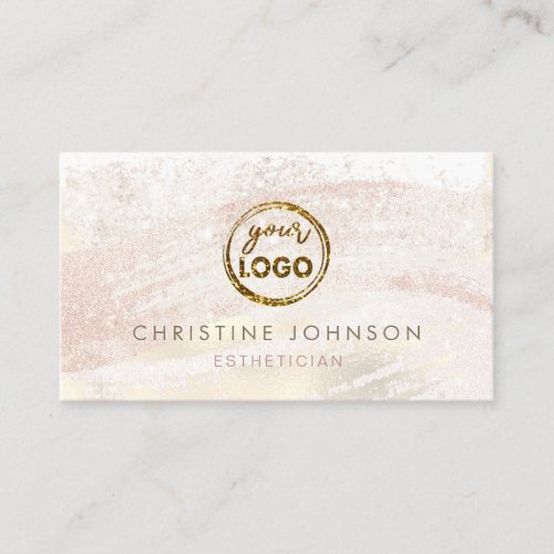 simulated foil skincare esthetician business card