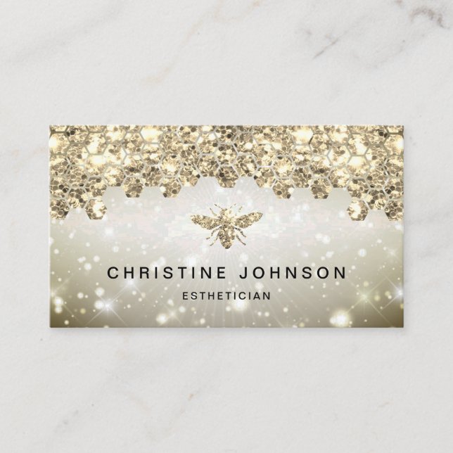 simulated glitter bee business card (Front)