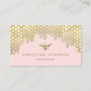 simulated glitter bee logo business card