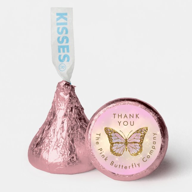 simulated glitter butterfly thank you hershey®'s kisses® (Front)